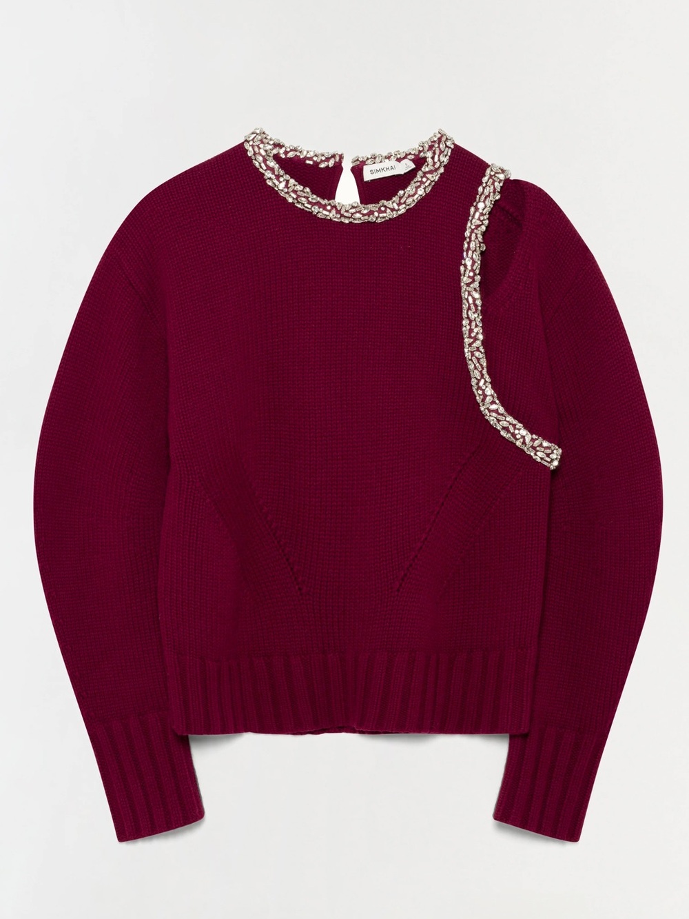 Simkhai Women's Monroe Embellished Cut-Out Sweater - Oxblood NWT